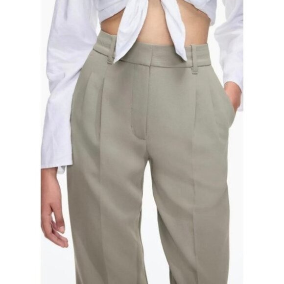 WILFRED Effortless Crop Pant Talin Basalt Grey Tall High Rise Pants 0 ARITZIA - Picture 7 of 13